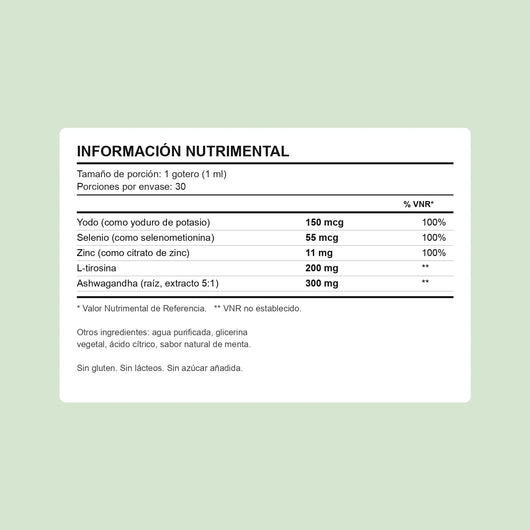 Informacion nutrimental de Qava Tiroides